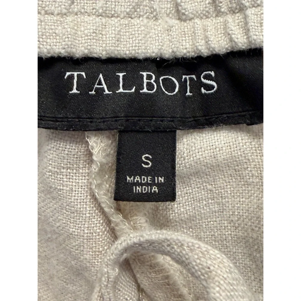 Talbots Linen Shorts Womens Size‎ Small Natural Relaxed Lagenlook Drawstring
